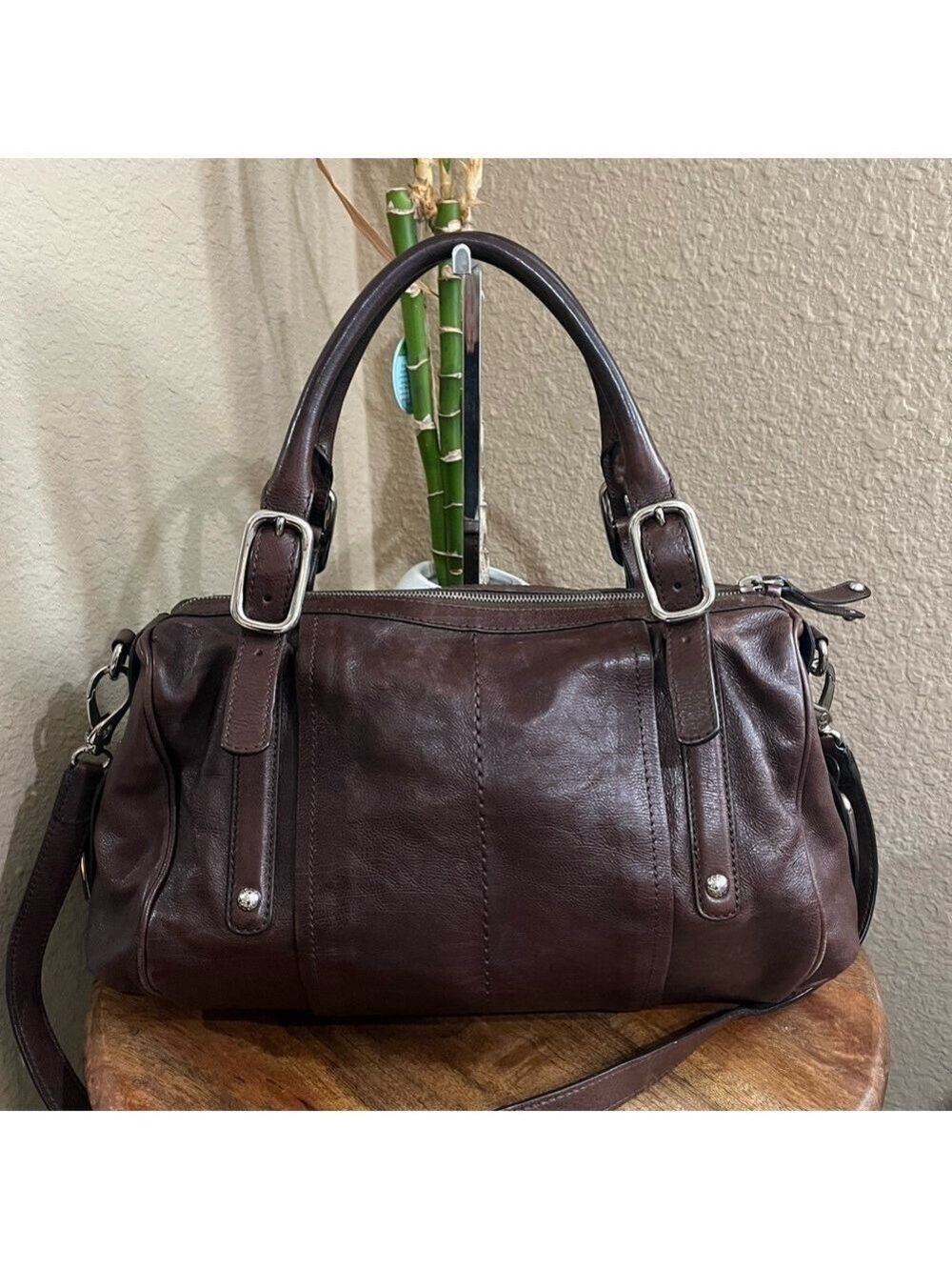 TOD’S BROWN LEATHER G LINE SATCHEL BAG - Picture 2 of 14